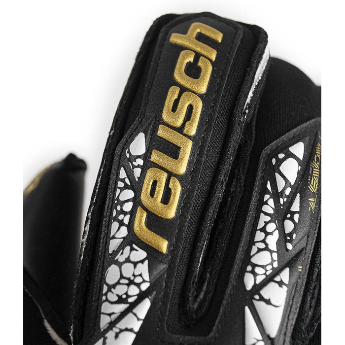 Воротарські рукавички Reusch Attrakt Gold X Evolution Cut з підтримкою пальців, унісекс, розмір 9.5, чорні-золоті-білі