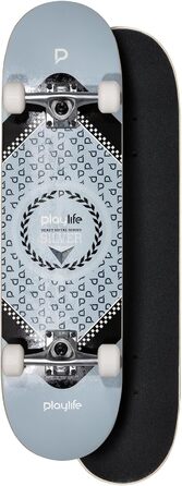 Скейтборд Playlife Heavy Metal Silver, 79 см, 52 мм 92A колеса, ABEC 7
