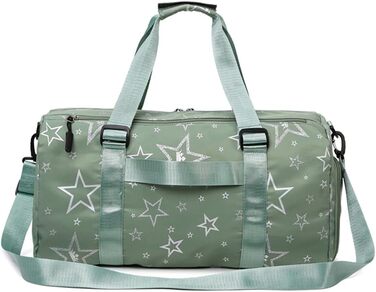 Дитяча спортивна сумка-рюкзак з відділенням для взуття та мокрою білизною, спортивна сумка для дівчаток з принтом зірок (зелена)