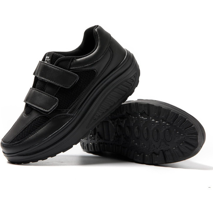 Жіночі кросівки JOMIX на липучці: спортивні, на платформі, для бігу, зручні, з антиковзкою підошвою, для фітнесу, тренувань, прогулянок (36 EU, чорний)