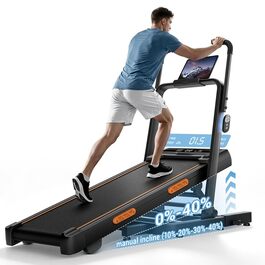 Бігова доріжка LONTEK Walking Pad з нахилом 40%, компактна доріжка для дому, швидкість до 10 км/год, чорна