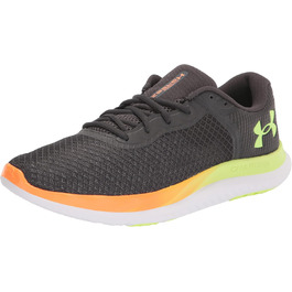 Чоловічі бігові кросівки Under Armour Charged Breeze, 42 EU, сірий Jet Gray/ Quirky Lime