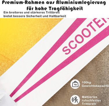 Самокат COSTWAY складаний, міський, для дорослих, до 100 кг, з регульованою висотою, 2 LED-колеса, підшипники ABEC-7