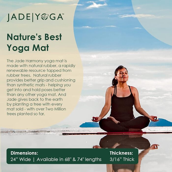 Килимок для йоги JADE YOGA Harmony з підвищеним зчепленням