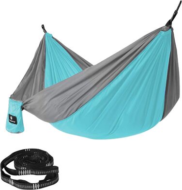 Гамак SONGMICS для 2 осіб, Ripstop Nylon, 300 кг, для кемпінгу та подорожей, 275 x 140 см, зелений