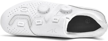 Велотуфлі чоловічі та жіночі SPD/SPD-SL/Look Delta для шосе та MTB. Дихаючі велотуфлі, кросівки, білі, 46 EU