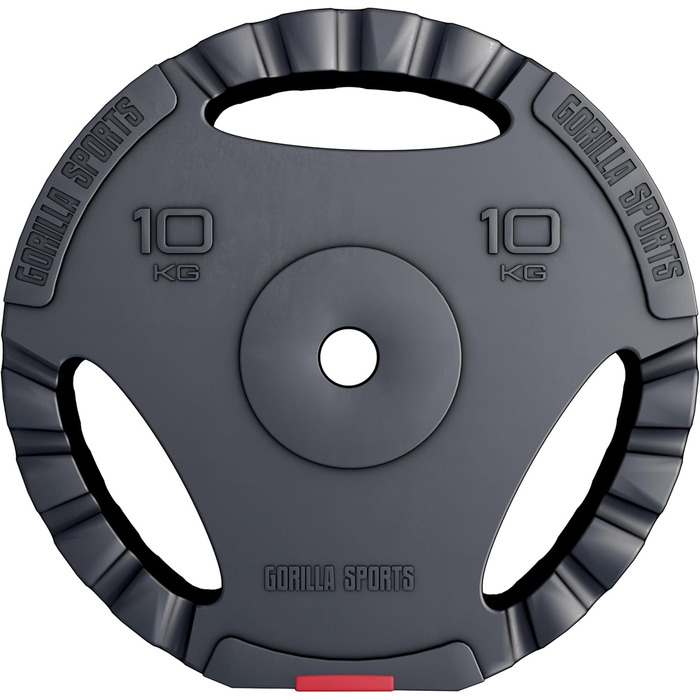 Диски для гантелей GORILLA SPORTS, набір і окремо, 1,25-30 кг, полімер, 30/31 мм, Tri-Grip