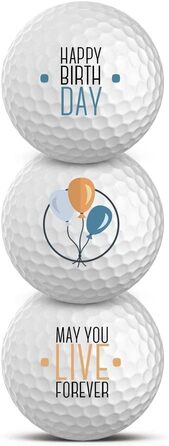 Гольф-м'ячі Titleist Pro V1 3 шт з написом Happy Birthday – подарунок для гольфіста