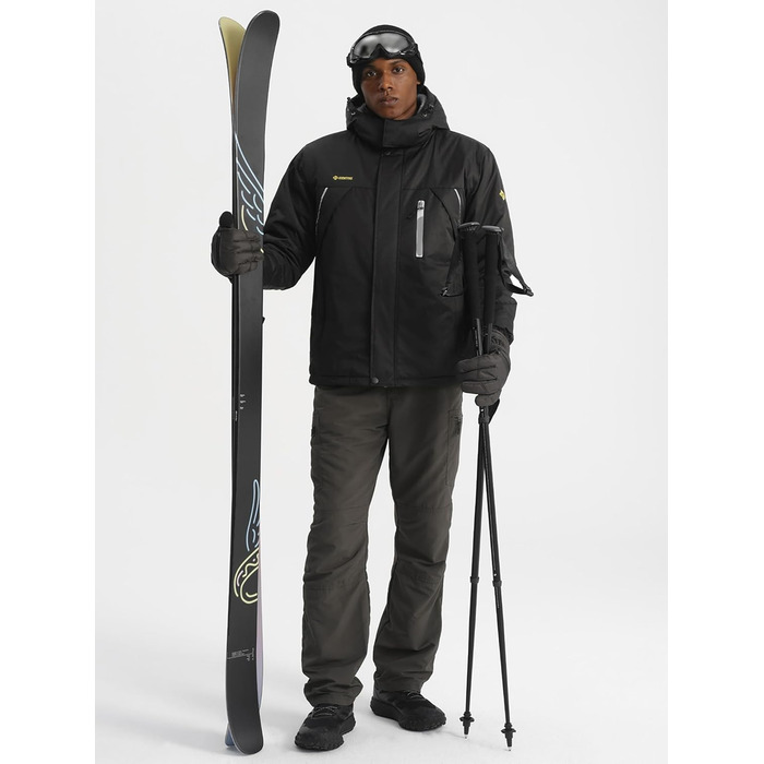 Чоловіча зимова куртка GEMYSE без блискавки, чорного кольору