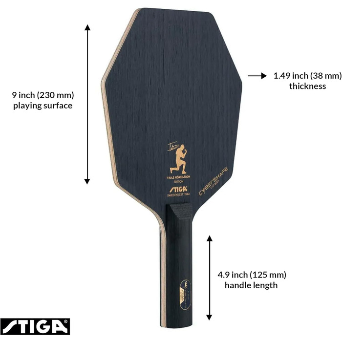 Основа для настільного тенісу STIGA Cybershape Carbon CWT Truls Edition Master, конкавна ручка