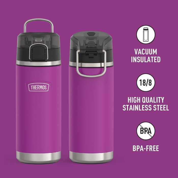 Термосова пляшка для води THERMOS ICON 530 мл, сливова, нержавіюча сталь, вакуумна ізоляція, з носиком та кришкою