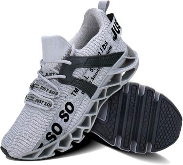 Чоловічі кросівки для бігу Wonesion: дихаючі, з антиковзкою підошвою, сірі (47 EU)