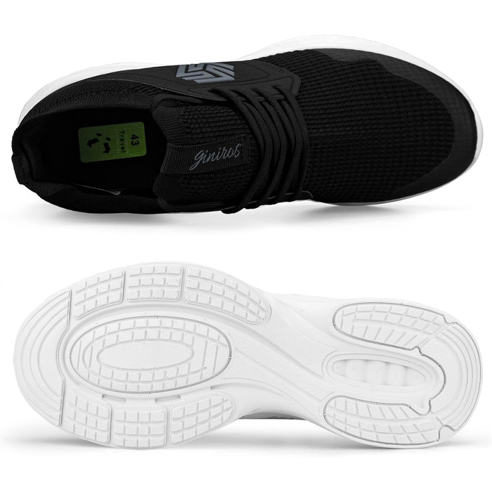 Чоловічі кросівки для ходьби та бігу Slip-On, не слизькі, дихаючі, легкі, для залу, чорно-білі (42.5 EU)