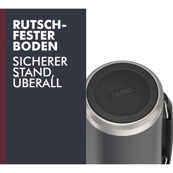Термос Thermos Icon 1,2 л графітовий, ізольована пляшка з чашкою, тримає тепло/холод 24 години, BPA-free, для напоїв, зручна ручка, придатний для миття в посудомийці