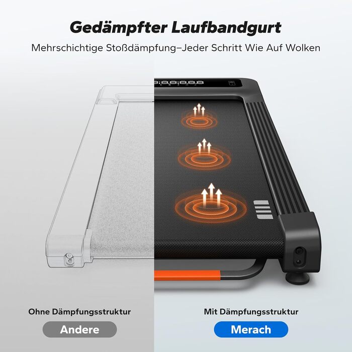 MERACH Walking Pad - біговий килимок для дому з регулюванням нахилу 12%, вантажопідйомність до 180 кг, тихий двигун 3.5PS, стіл для бігу, дистанційне керування, колір чорний