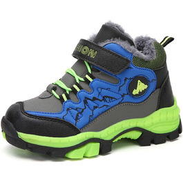 Дитячі зимові черевики Meidiastra для ходьби та трекінгу: теплі, водонепроникні, з підошвою, що не ковзає, для хлопчиків та дівчаток, розмір EU 30-40, зелені