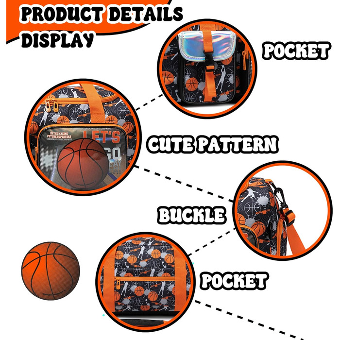 Дитяча спортивна сумка HTgroce з відділенням для взуття. Сумка для плавання, подорожей, дівчаткам. Колір: білий, серце. З баскетбольним дизайном.