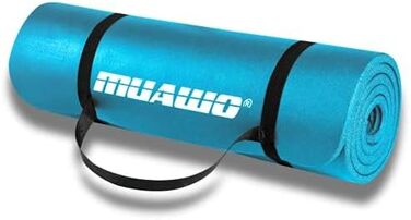 Мат для тренувань Muawo Premium: фітнес, йога, гімнастика | антиковзаюча, товста, довга | 190 x 100 x 1,5 см
