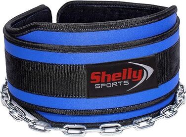 Пояс для підтягувань та віджимань Shelly Sports, неопрено-сталевий, регульований, для бодібілдингу, кросфіту, пауерліфтингу, 76 см ланцюг, 15 см м'яка спинка
