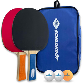 Набір для пінг-понгу Donic-Schildkröt Hobby для 2 гравців (2 ракетки, 3 м'ячі, у футлярі, хороша якість для дозвілля), 788602