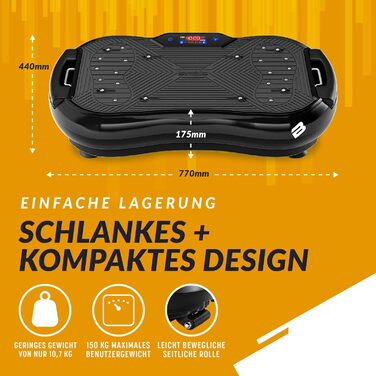 Вібраційна платформа Bluefin Fitness Ultra Slim Plus для нарощування м’язів і тренування всього тіла, з еспандерами, тиха, компактна, для домашніх тренувань