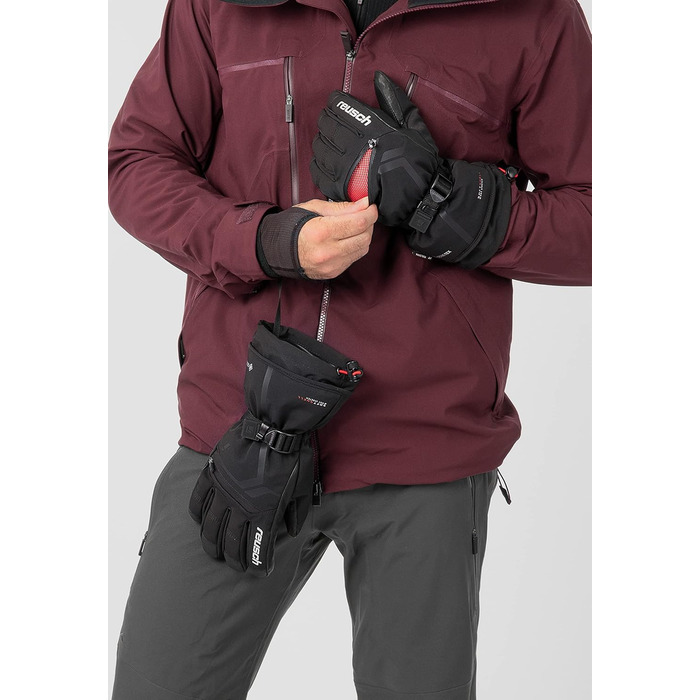 Лижні рукавички Reusch Down Spirit Gore-Tex з пухом, водонепроникні, дихаючі, чорні/сріблясті, розмір 9