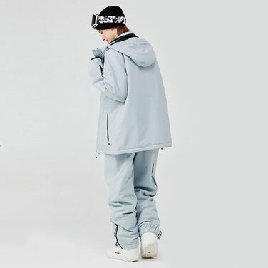 Комплект зимового костюма HOUZONIY: куртка та штани для катання на лижах та сноуборді, водонепроникний, знімний капюшон, кольори: зелений, чорний, блакитний (XXL)