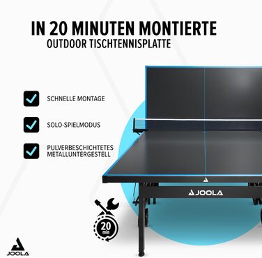 Стол для пінг-понгу JOOLA J500A OUTDOOR - професійний, розкладний, для вулиці, з сіткою