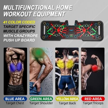 Дошка для віджимань CRAZYROPE 41 в 1 зі зворотним відліком, багатофункціональна тренувальна дошка для м'язів та сили
