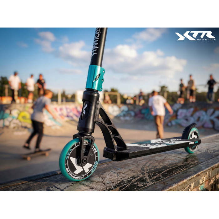 Трюковий самокат SOKE XTR, чорний-бірюзовий