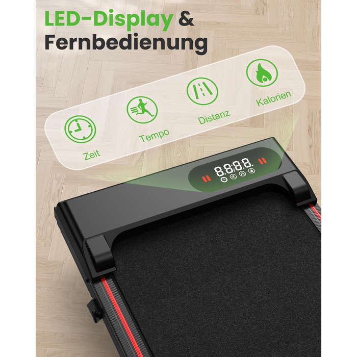 Біговий доріжка HomeFitnessCode з нахилом для дому - Walkpad, електрична, 1-8 км/год, міні, 90 см (чорний)