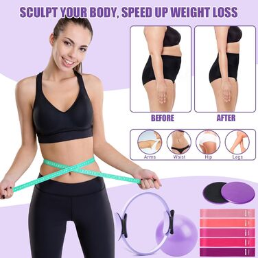 Набір для пілатесу: Магічний круг, м'яч, стрічки, диски та постер. Преміум-аксесуари для дому