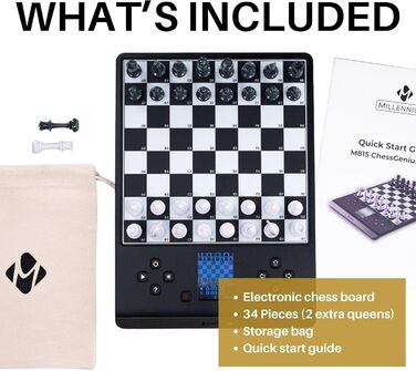 Шаховий комп'ютер MILLENNIUM ChessGenius Pro 2024 M815 — ідеальний електронний шаховий комп'ютер для любителів і професіоналів, з оновленим процесором, функцією навчання та зручним управлінням