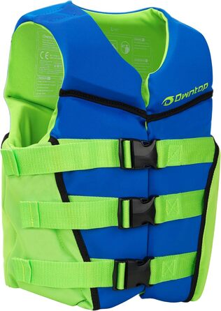 Owntop Світлова жилетка для дітей та підлітків, регульована, з трьохточковим ременем безпеки, легка, для каякінгу, плавання, риболовлі та снорклінгу (Блакитна, M)