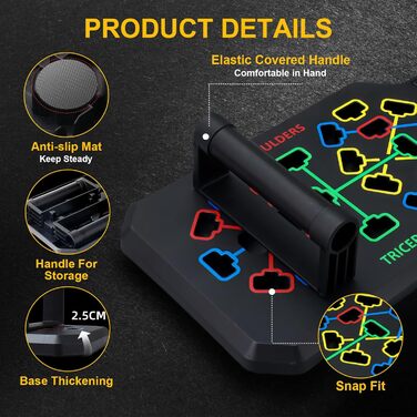 Flintronic Тренажер для віджимань 12 в 1: Розкладний, портативний, для всього тіла. Fitness Board для ефективних віджимань