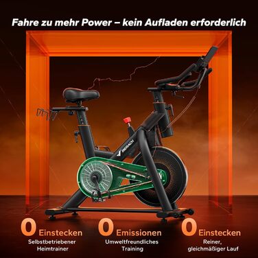Велотренажер MERACH з магнітним опором, тихий, для дому, 158 кг, з додатком, чорний