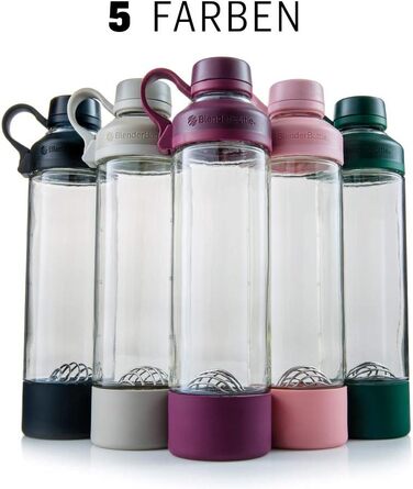 Скляна пляшка BlenderBottle Mantra 600 мл, зелена, з BlenderBall, для води, йоги та протеїну, BPA-free