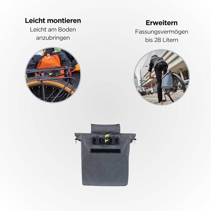 Велосипедна сумка Basil Navigator Waterproof M, чорна, 100% водонепроникна (IPX3)