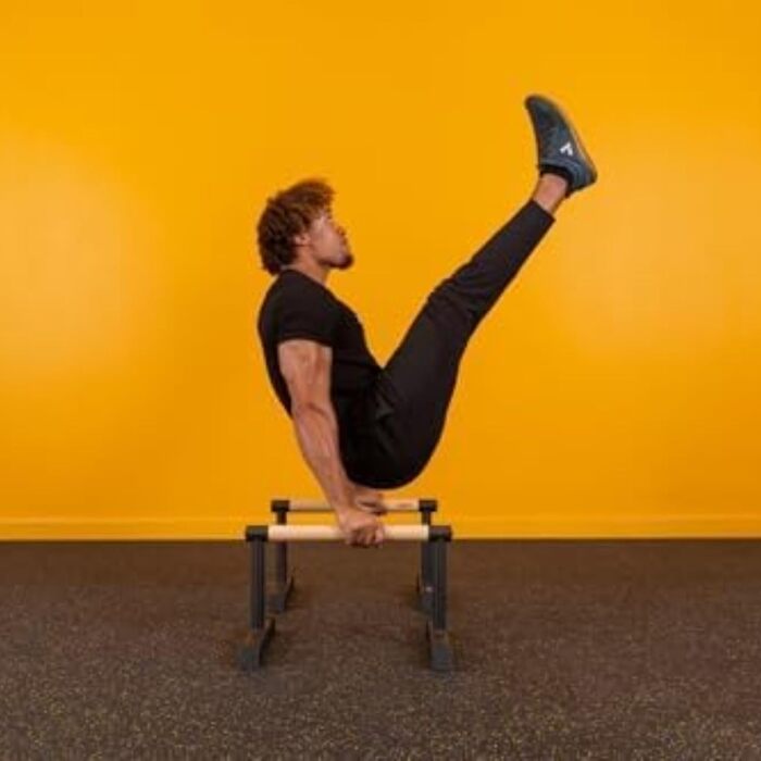 Паралелепити Gravity Fitness з дерев'яними ручками – середні, для стабільного утримання під час калістеніки, тренувань з власною вагою, гімнастики, домашнього спортзалу та фітнес-клубу