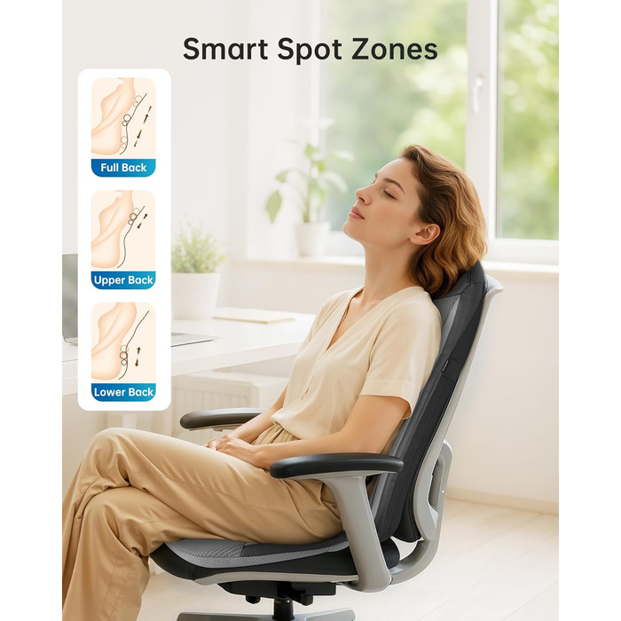 Масажне сидіння Comfier з функцією Shiatsu для шиї та спини, з підігрівом, для офісу та дому