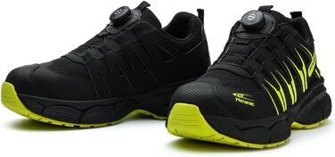 Черевики робочі чоловічі легкі, захисні черевики зі сталевим підноском, жіночі, дихаючі, зручні, широка колодка, гумова підошва, зелені, 43.5 EU