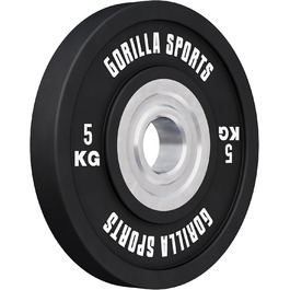 Бамперні диски GORILLA SPORTS 50 мм, 5-25 кг, гумовані, чавун, для штанги, олімпійські гирі