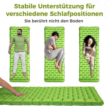 ATEPA ThermAir Ultraleichte Isomatte: Каремат для кемпінгу та хайкінгу, 9 см, R-значення 6, зелений (183x64 см)