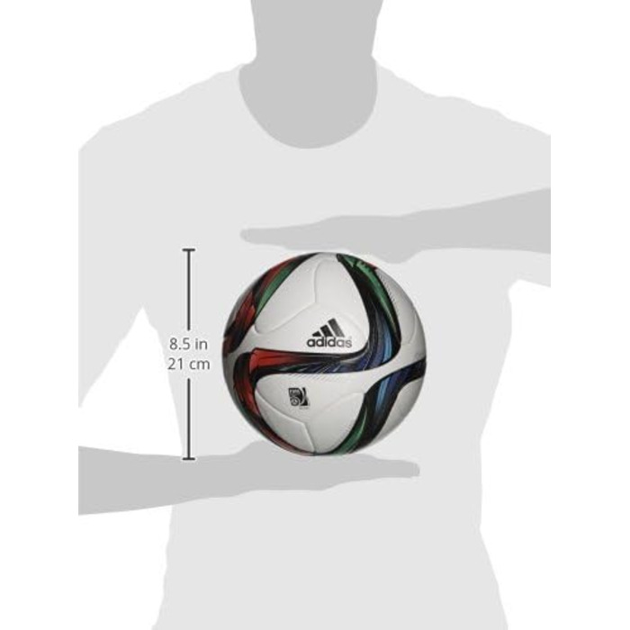 Офіційний футбольний м'яч adidas Conext 15, розмір 5, білий/чорний/зелений/червоний/синій, преміум-якість