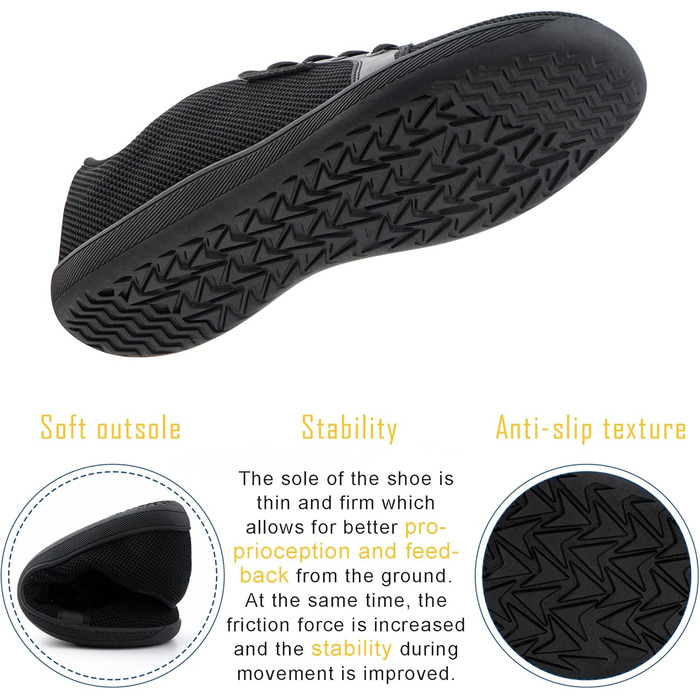 Босижні кросівки Hitmars для чоловіків та жінок. Кросівки для трейлраннінгу, трекінгу, фітнесу. Унісекс, чорний колір, розмір 43