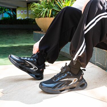 Чоловічі кросівки для бігу Hitmars: спортивні, дихаючі, з амортизацією, розмір 39-47 EU, чорний колір