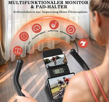 Велотренажер для дому з LCD-монітором, тихий ергометр spinning bike, фітнес-велосипед до 160 кг, для кардіотренувань
