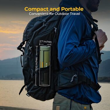 Ліхтар кемпінговий BougeRV 15600mAh, перезарядна лампа для кемпінгу, регульована висота та кут, IP54, водонепроникний, для кемпінгу, подорожей, надзвичайних ситуацій, зелений