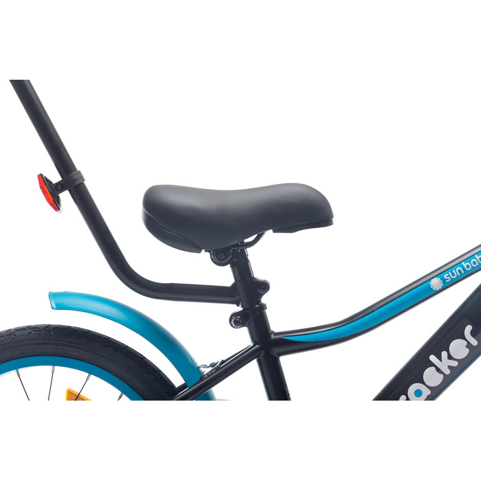 Дитяче велосипед Sun Baby Tiger Tracker 14/16 дюймів для хлопчиків. Легкий, з додатковими колесами та штовхачем, 2-6 років. BMX, блакитний.