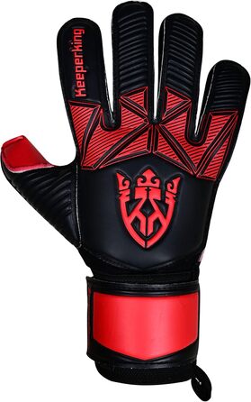 Воротарські рукавички Keeperking для дітей, підлітків та дорослих: без пальців, 4 мм, латекс, унісекс (4, чорно-червоний)